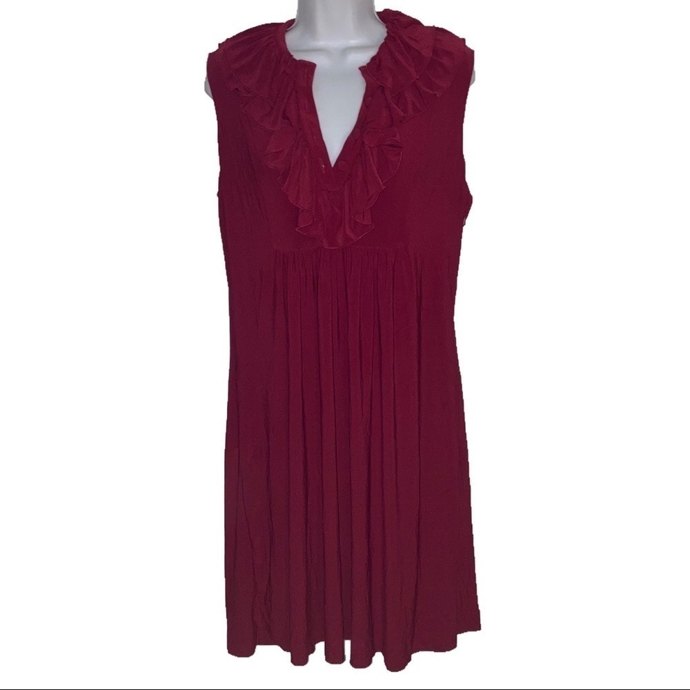 ABS Essentials Stretch Shift Sleeveless Dress Red L